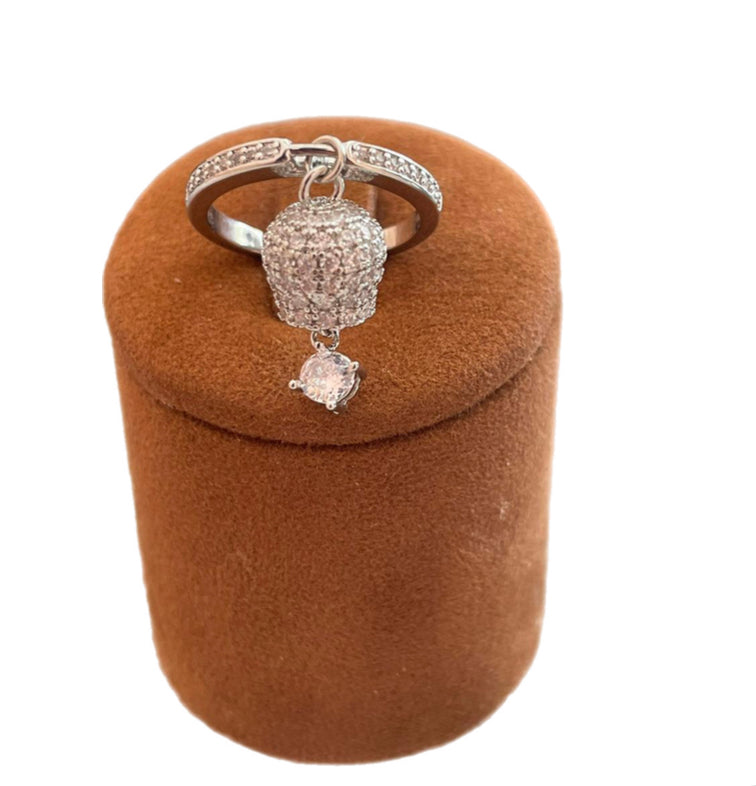 Anello Campanella Capri in Acciaio con Zirconi e Strass