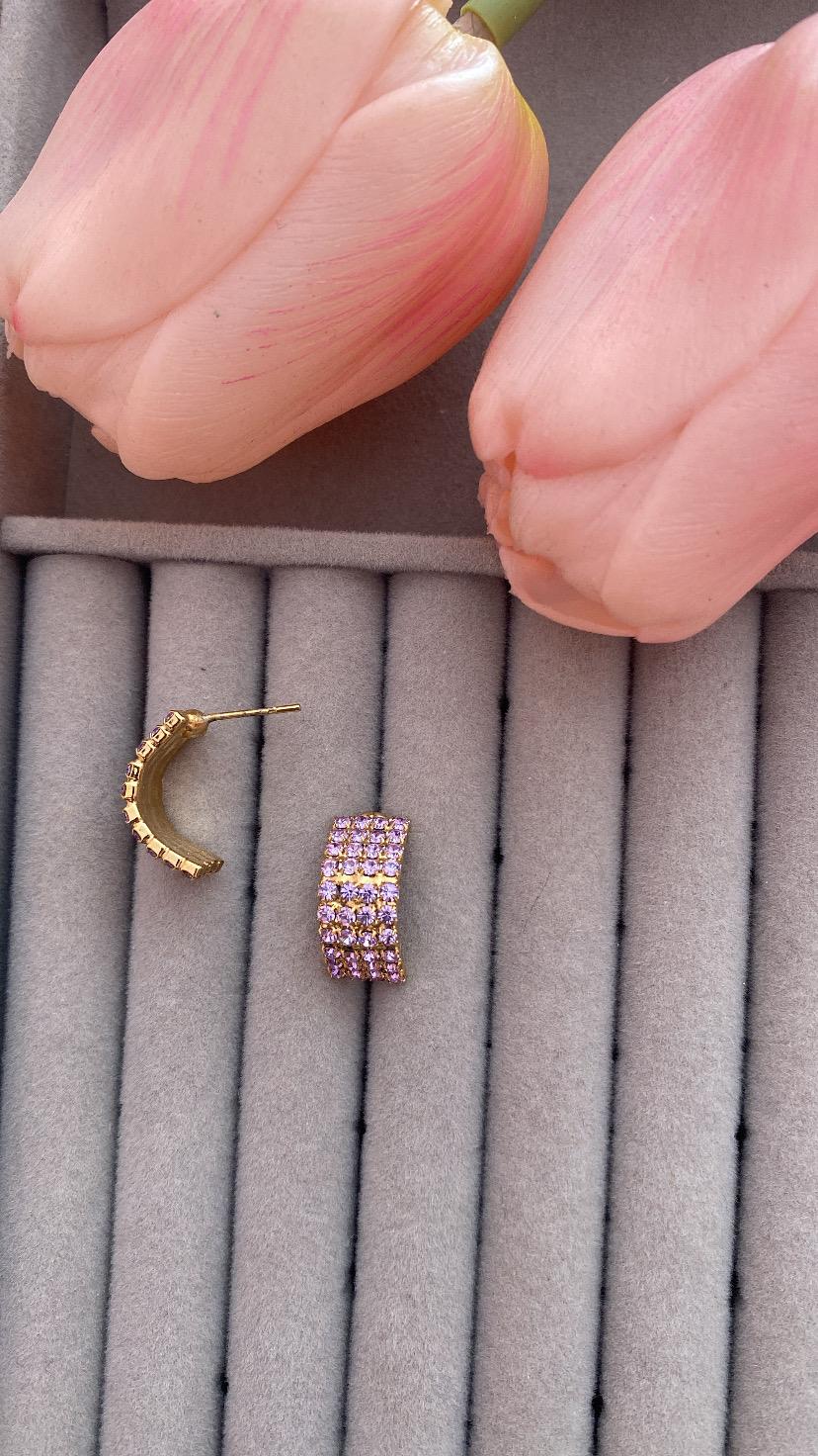 Orecchini mezzo cerchio strass