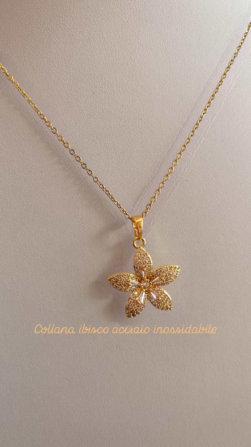 Collana Ibisco in acciaio